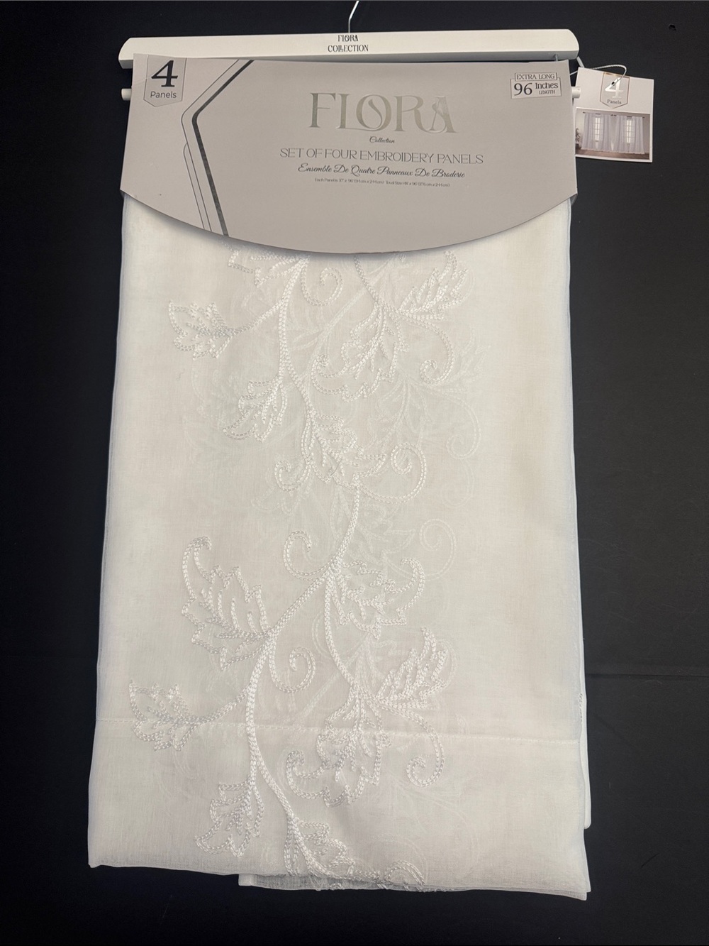 FLORA Collection Set Of Four Embroidery Panels - Extra Long - 37"x96"